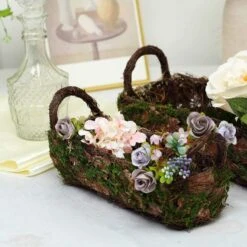 2 Pcs Natural Moss Rectangular Planter Boxes With Handles - Green With Chocolate Brown 14 2 Pcs Natural Moss Rectangular Planter Boxes With Handles - Green With Chocolate Brown -Optimal Home Decoration 2 pcs natural moss rectangular planter boxes with handles green with chocolate brown moss plnt 005 grn 28501963112511