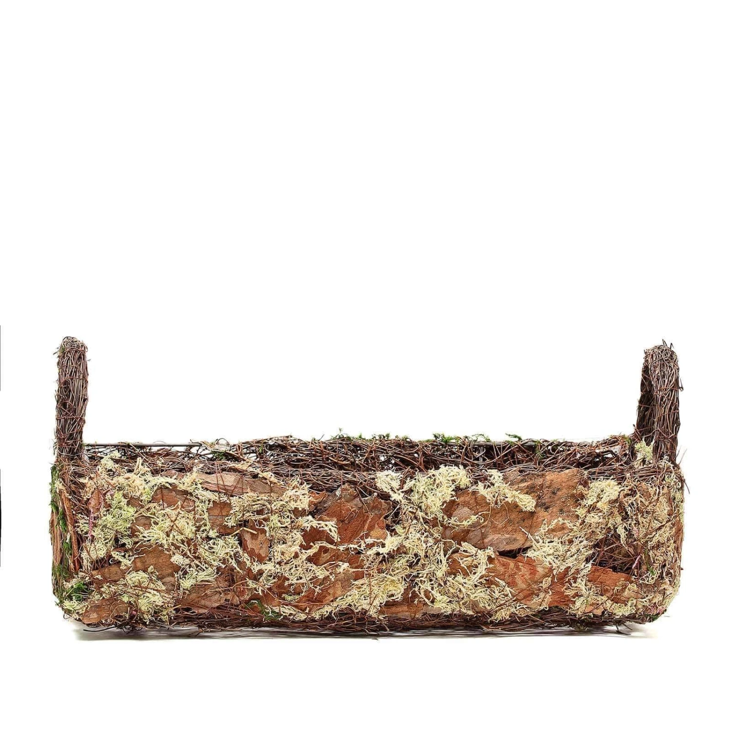 2 Pcs Natural Moss Rectangular Planter Boxes With Handles - Green With Chocolate Brown 5 2 Pcs Natural Moss Rectangular Planter Boxes With Handles - Green With Chocolate Brown - Image 3