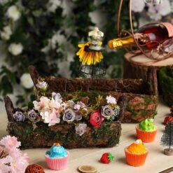 2 Pcs Natural Moss Rectangular Planter Boxes With Handles - Green With Chocolate Brown 15 2 Pcs Natural Moss Rectangular Planter Boxes With Handles - Green With Chocolate Brown -Optimal Home Decoration 2 pcs natural moss rectangular planter boxes with handles green with chocolate brown moss plnt 005 grn 5139087065151