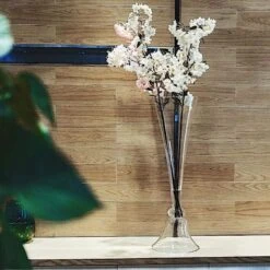 2 Pcs Reversible Trumpet Glass Vases 41 2 Pcs Reversible Trumpet Glass Vases -Optimal Home Decoration 2 pcs reversible trumpet glass vases 29042563645503