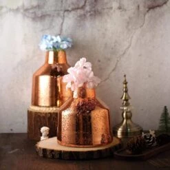 2 Tapered Neck Mercury Glass Vases 18 2 Tapered Neck Mercury Glass Vases -Optimal Home Decoration 2 pcs tapered neck mercury glass vases 29038587117631