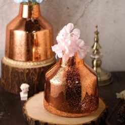 2 Tapered Neck Mercury Glass Vases 19 2 Tapered Neck Mercury Glass Vases -Optimal Home Decoration 2 pcs tapered neck mercury glass vases 29038587150399