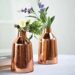 2 Tapered Neck Mercury Glass Vases 25 2 Tapered Neck Mercury Glass Vases -Optimal Home Decoration 2 pcs tapered neck mercury glass vases 29038587379775