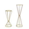 2 Reversible Geometric Metal Flower Stands Pedestals Centerpieces - Gold -Optimal Home Decoration 2 reversible geometric metal flower stands pedestals centerpieces gold iron stnd04 set gold 29544249557055