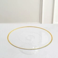 2 Round 12" Plastic Cake Stand Dessert Display Riser With Gold Rim - Clear 16 2 Round 12" Plastic Cake Stand Dessert Display Riser With Gold Rim - Clear -Optimal Home Decoration 2 round 12 plastic cake stand dessert display riser with gold rim clear cake plst r012 clgd 30794527375423