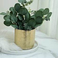 2 Round 5" Metallic Ceramic Flower Plant Pots Succulent Planters - Gold -Optimal Home Decoration 2 round 5 metallic ceramic flower plant pots succulent planters gold plnt cerm 002 m gold 29708941197375