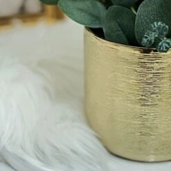 2 Round 5" Metallic Ceramic Flower Plant Pots Succulent Planters - Gold -Optimal Home Decoration 2 round 5 metallic ceramic flower plant pots succulent planters gold plnt cerm 002 m gold 29708941230143
