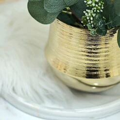 2 Round 6" Textured Ceramic Flower Plant Pots Succulent Planters - Gold -Optimal Home Decoration 2 round 6 textured ceramic flower plant pots succulent planters gold plnt cerm 003 m gold 29709356728383