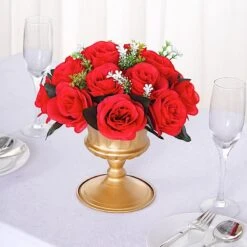 2 Bouquets 10" Silk Roses Artificial Flower Balls 38 2 Bouquets 10" Silk Roses Artificial Flower Balls -Optimal Home Decoration 2 silk 10 artificial flower ball bouquets for centerpieces 30967798202431
