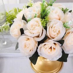 2 Bouquets 10" Silk Roses Artificial Flower Balls 26 2 Bouquets 10" Silk Roses Artificial Flower Balls -Optimal Home Decoration 2 silk 10 artificial flower ball bouquets for centerpieces 30967798431807