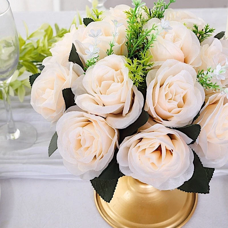 2 Bouquets 10" Silk Roses Artificial Flower Balls 7 2 Bouquets 10" Silk Roses Artificial Flower Balls - Image 5