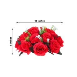 2 Bouquets 10" Silk Roses Artificial Flower Balls 33 2 Bouquets 10" Silk Roses Artificial Flower Balls -Optimal Home Decoration 2 silk 10 artificial flower ball bouquets for centerpieces 30967798923327