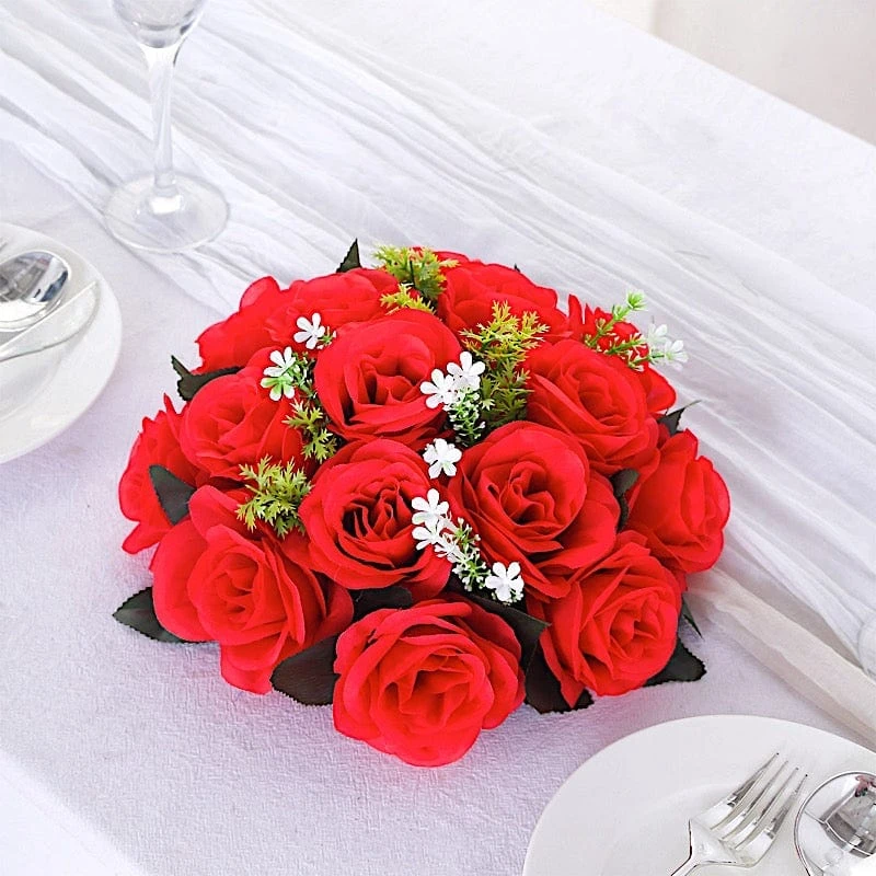 2 Bouquets 10" Silk Roses Artificial Flower Balls 15 2 Bouquets 10" Silk Roses Artificial Flower Balls - Image 13
