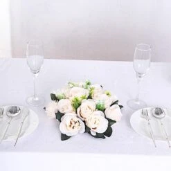 2 Bouquets 10" Silk Roses Artificial Flower Balls 28 2 Bouquets 10" Silk Roses Artificial Flower Balls -Optimal Home Decoration 2 silk 10 artificial flower ball bouquets for centerpieces 30967799119935