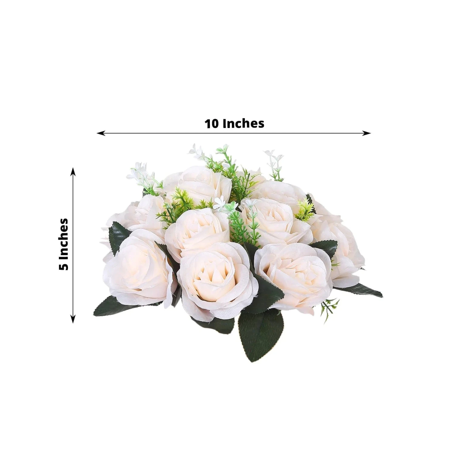 2 Bouquets 10" Silk Roses Artificial Flower Balls 4 2 Bouquets 10" Silk Roses Artificial Flower Balls - Image 2
