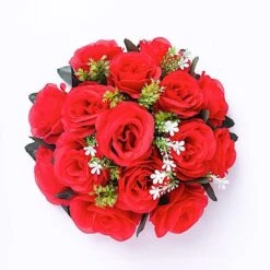 2 Bouquets 10" Silk Roses Artificial Flower Balls 32 2 Bouquets 10" Silk Roses Artificial Flower Balls -Optimal Home Decoration 2 silk 10 artificial flower ball bouquets for centerpieces arti ball rs02 10 red 30967799185471