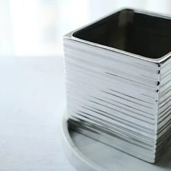 2 Square 5" Metallic Ceramic Cube Planter Boxes Flower Plant Pots -Optimal Home Decoration 2 square 5 metallic ceramic cube planter boxes flower plant pots 30483687211071