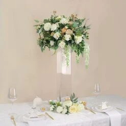 2 Square Tall Cylinder Glass Flower Vases Centerpieces - Clear -Optimal Home Decoration 2 square tall cylinder glass flower vases centerpieces clear 30479564537919