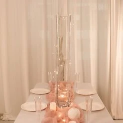 2 Square Tall Cylinder Glass Flower Vases Centerpieces - Clear -Optimal Home Decoration 2 square tall cylinder glass flower vases centerpieces clear 30479565226047