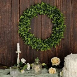 2 Wreaths 21" Artificial Leaves Candle Rings 38 2 Wreaths 21" Artificial Leaves Candle Rings -Optimal Home Decoration 2 wreaths 21 artificial leaves candle rings 29336488673343