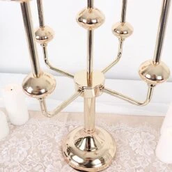 20" Metal 5 Arm Candelabra Taper Candle Holder Centerpiece - Gold 14 20" Metal 5 Arm Candelabra Taper Candle Holder Centerpiece - Gold -Optimal Home Decoration 20 metal 5 arm candelabra taper candle holder centerpiece gold iron cand tp013 5 gold 30536853585983