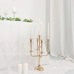 20" Metal 5 Arm Candelabra Taper Candle Holder Centerpiece - Gold 18 20" Metal 5 Arm Candelabra Taper Candle Holder Centerpiece - Gold -Optimal Home Decoration 20 metal 5 arm candelabra taper candle holder centerpiece gold iron cand tp013 5 gold 30536853684287