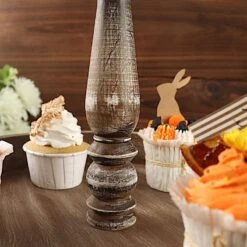 20" Round 2 Tier Wooden Cupcake Stand Dessert Serving Tray - Brown -Optimal Home Decoration 20 round 2 tier wooden cupcake stand dessert serving tray brown cake wod008 12 brn 30581694857279