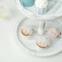 20" Round 2 Tier Wooden Cupcake Stand Dessert Serving Tray - Whitewashed 13 20" Round 2 Tier Wooden Cupcake Stand Dessert Serving Tray - Whitewashed -Optimal Home Decoration 20 round 2 tier wooden cupcake stand dessert serving tray whitewashed cake wod008 12 wht 30486241771583