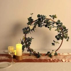 20" Round Metal Floral Hoop Standing Wreath Centerpiece Ring -Optimal Home Decoration 20 round metal floral hoop standing wreath centerpiece ring 28968684126271