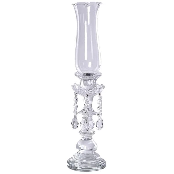 20" Tall Crystal Glass Hurricane Taper Candle Holder - Clear 3 20" Tall Crystal Glass Hurricane Taper Candle Holder - Clear