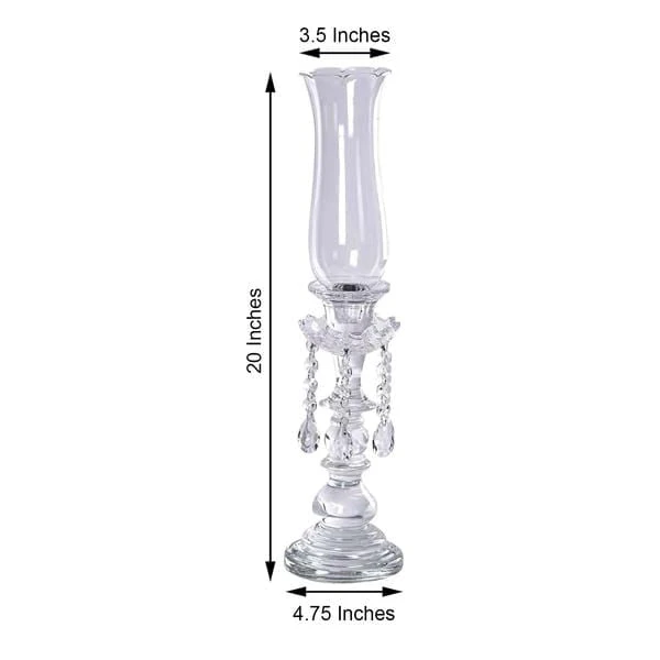 20" Tall Crystal Glass Hurricane Taper Candle Holder - Clear 4 20" Tall Crystal Glass Hurricane Taper Candle Holder - Clear - Image 2