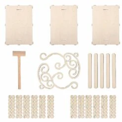 22" Rectangular 3 Tier Laser Cut Wood Cupcake Dessert Stand - Natural 13 22" Rectangular 3 Tier Laser Cut Wood Cupcake Dessert Stand - Natural -Optimal Home Decoration 22 rectangular 3 tier laser cut wood cupcake dessert stand natural cake wod012 nat 30729729179711