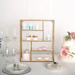 22" Rectangular 4 Tier Metal With Wood Geometric Hanging Shelf - White And Gold 14 22" Rectangular 4 Tier Metal With Wood Geometric Hanging Shelf - White And Gold -Optimal Home Decoration 22 rectangular 4 tier metal with wood geometric hanging shelf white and gold wod hopshlf rec01 gold 29952943226943