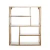 22" Rectangular 4 Tier Metal With Wood Geometric Hanging Shelf - White And Gold 2 22" Rectangular 4 Tier Metal With Wood Geometric Hanging Shelf - White And Gold -Optimal Home Decoration 22 rectangular 4 tier metal with wood geometric hanging shelf white and gold wod hopshlf rec01 gold 29952943325247