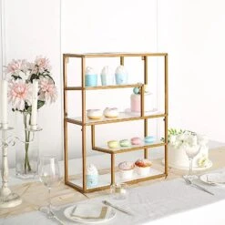 22" Rectangular 4 Tier Metal With Wood Geometric Hanging Shelf - White And Gold 18 22" Rectangular 4 Tier Metal With Wood Geometric Hanging Shelf - White And Gold -Optimal Home Decoration 22 rectangular 4 tier metal with wood geometric hanging shelf white and gold wod hopshlf rec01 gold 29952943358015