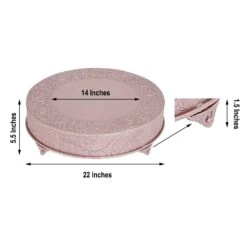 22" Wide Round Floral Embossed Wedding Cake Stand -Optimal Home Decoration 22 wide round floral embossed wedding cake stand 28929337393215