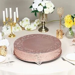 22" Wide Round Floral Embossed Wedding Cake Stand -Optimal Home Decoration 22 wide round floral embossed wedding cake stand 28929337425983