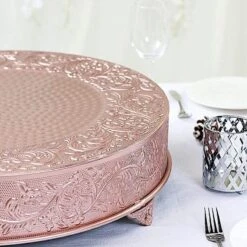 22" Wide Round Floral Embossed Wedding Cake Stand -Optimal Home Decoration 22 wide round floral embossed wedding cake stand 28929337458751