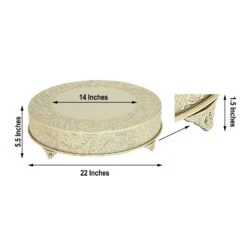 22" Wide Round Floral Embossed Wedding Cake Stand -Optimal Home Decoration 22 wide round floral embossed wedding cake stand 28929337589823