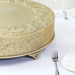 22" Wide Round Floral Embossed Wedding Cake Stand -Optimal Home Decoration 22 wide round floral embossed wedding cake stand 28929337622591