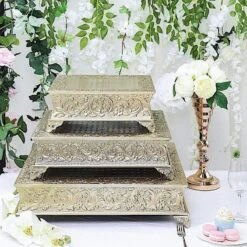 22" X 22" Square Floral Embossed Wedding Cake Stand 25 22" X 22" Square Floral Embossed Wedding Cake Stand -Optimal Home Decoration 22 x 22 square floral embossed wedding cake stand 28929336148031