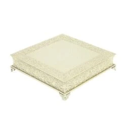 22" X 22" Square Floral Embossed Wedding Cake Stand 20 22" X 22" Square Floral Embossed Wedding Cake Stand -Optimal Home Decoration 22 x 22 square floral embossed wedding cake stand cake sqr1 22 gold 28930548629567