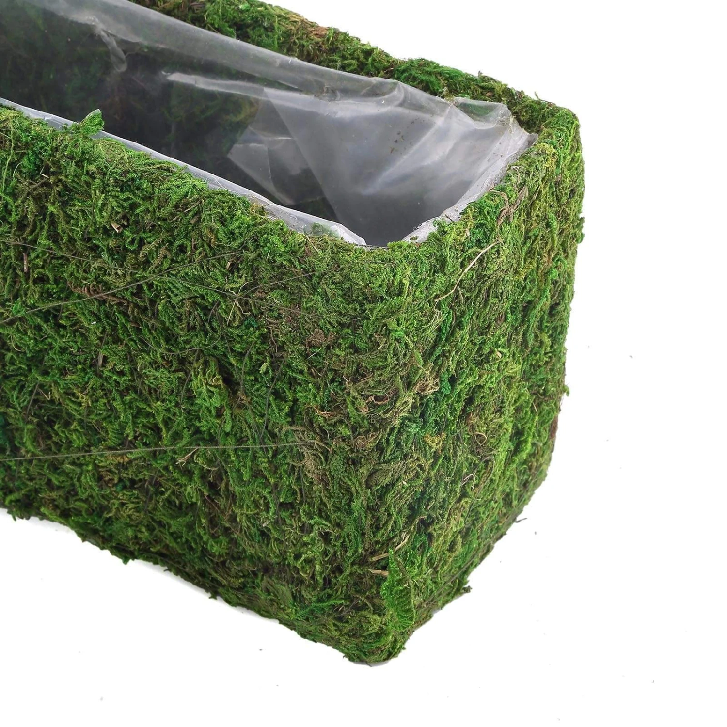 23.5" Long Natural Moss Rectangular Planter Box - Green 5 23.5" Long Natural Moss Rectangular Planter Box - Green - Image 3