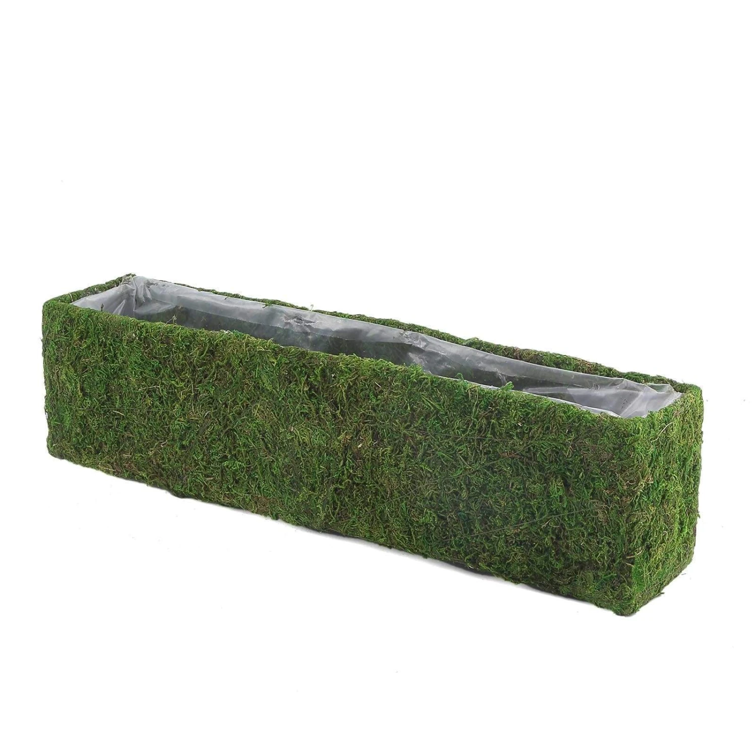 23.5" Long Natural Moss Rectangular Planter Box - Green 3 23.5" Long Natural Moss Rectangular Planter Box - Green