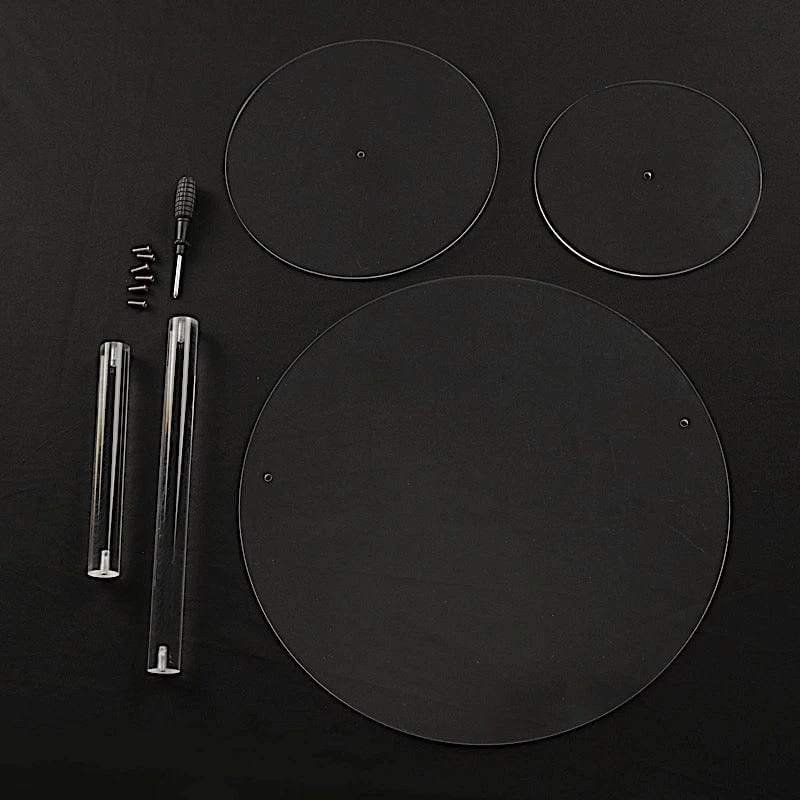 23" Spiral 3 Tier Round Plastic Cupcake Holder Dessert Display Stand - Clear 5 23" Spiral 3 Tier Round Plastic Cupcake Holder Dessert Display Stand - Clear - Image 3