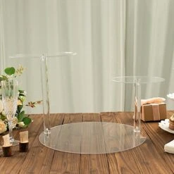 23" Spiral 3 Tier Round Plastic Cupcake Holder Dessert Display Stand - Clear 18 23" Spiral 3 Tier Round Plastic Cupcake Holder Dessert Display Stand - Clear -Optimal Home Decoration 23 spiral 3 tier round plastic cupcake holder dessert display stand clear cake plst r011 3 clr 30789455904831