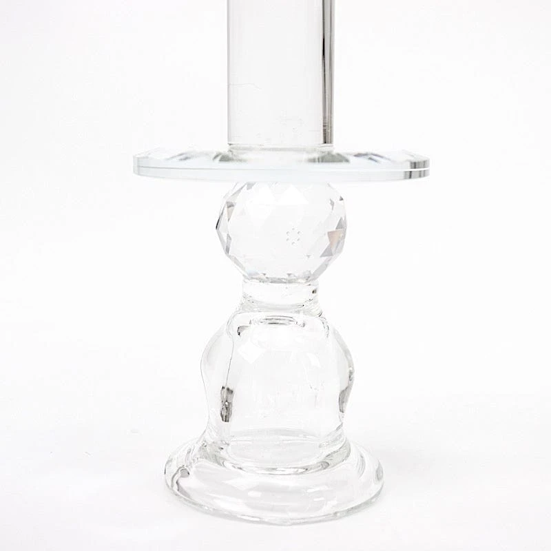 23" Tall 3 Arm Crystal Glass Round Candelabra Taper Candle Holder - Clear 13 23" Tall 3 Arm Crystal Glass Round Candelabra Taper Candle Holder - Clear - Image 11