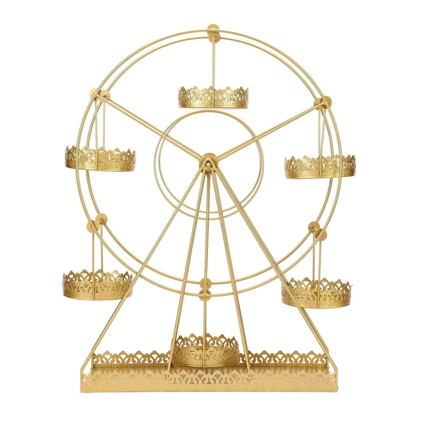 23" Tall Rotating Ferris Wheel Metal Cupcake Holders Stand - Gold 3 23" Tall Rotating Ferris Wheel Metal Cupcake Holders Stand - Gold