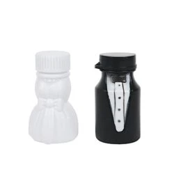 24 Bride And Groom Bubble Bottles Wedding Favors - Black And White