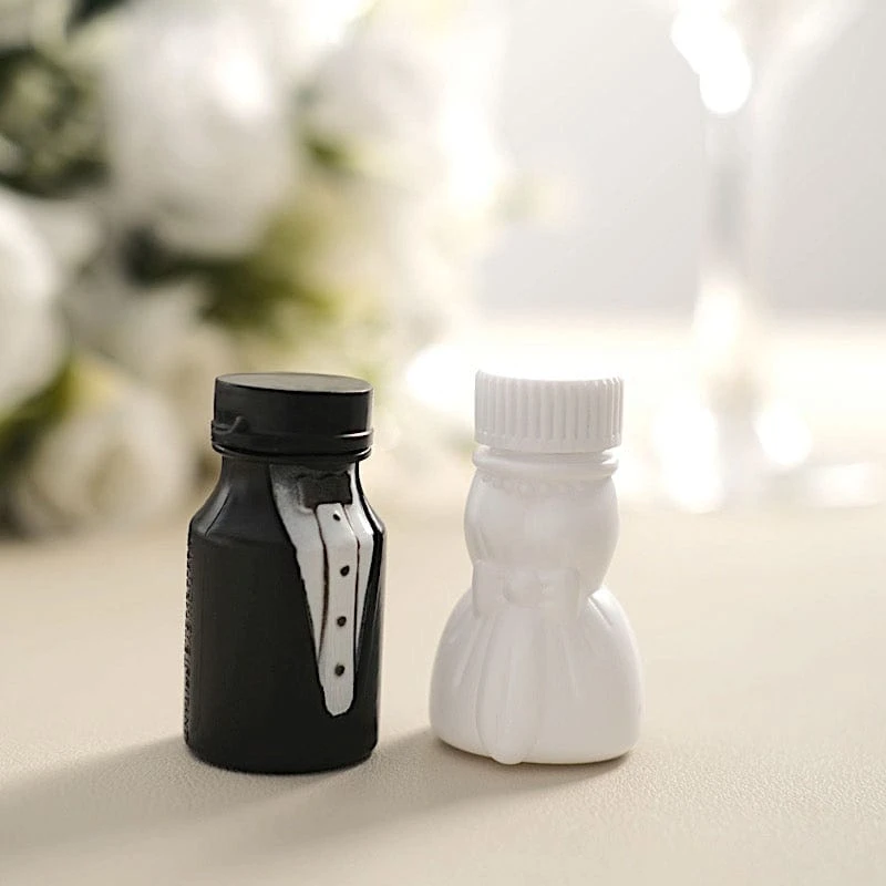 24 Bride And Groom Bubble Bottles Wedding Favors - Black And White 11 24 Bride And Groom Bubble Bottles Wedding Favors - Black And White - Image 9